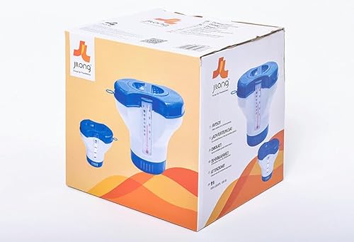Jilong Chlor-Dosierer Ø 22,8 cm Pool Dosierschwimmer mit Thermometer Schwimmbecken Chemikalienspender für Schwimmbad Chlor Tabletten Ø 7,5 - 10,5 cm