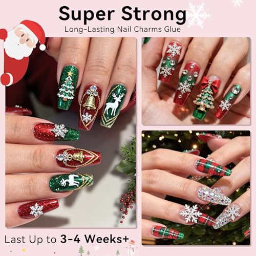 Makartt Nail Art Kleber Set – Rhinestone Glue Gel für Strasssteine & Nail Charms + Nagelfolie Kleber Gel für Transferfolie, UV/LED Lampe erforderlich, für DIY Nail Art Design