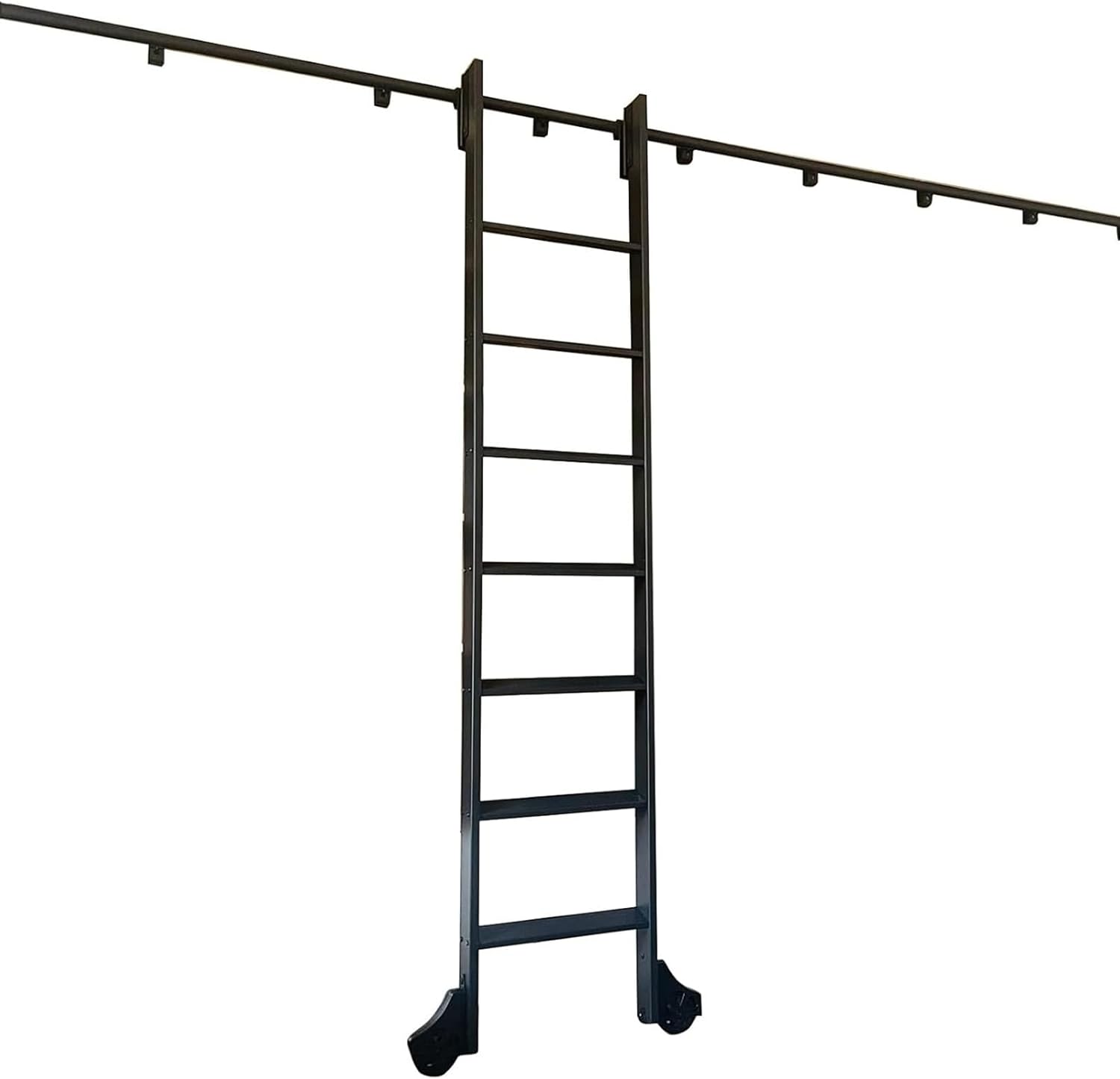 3.3ft-20ft Telescope Rolling Ladder Hardware Kit Library Sliding Ladder Track Kit (No Ladder) Round Track/Rail + Extension Accessories, for Home/Indoor/Loft(10ft/300cm Track kit)