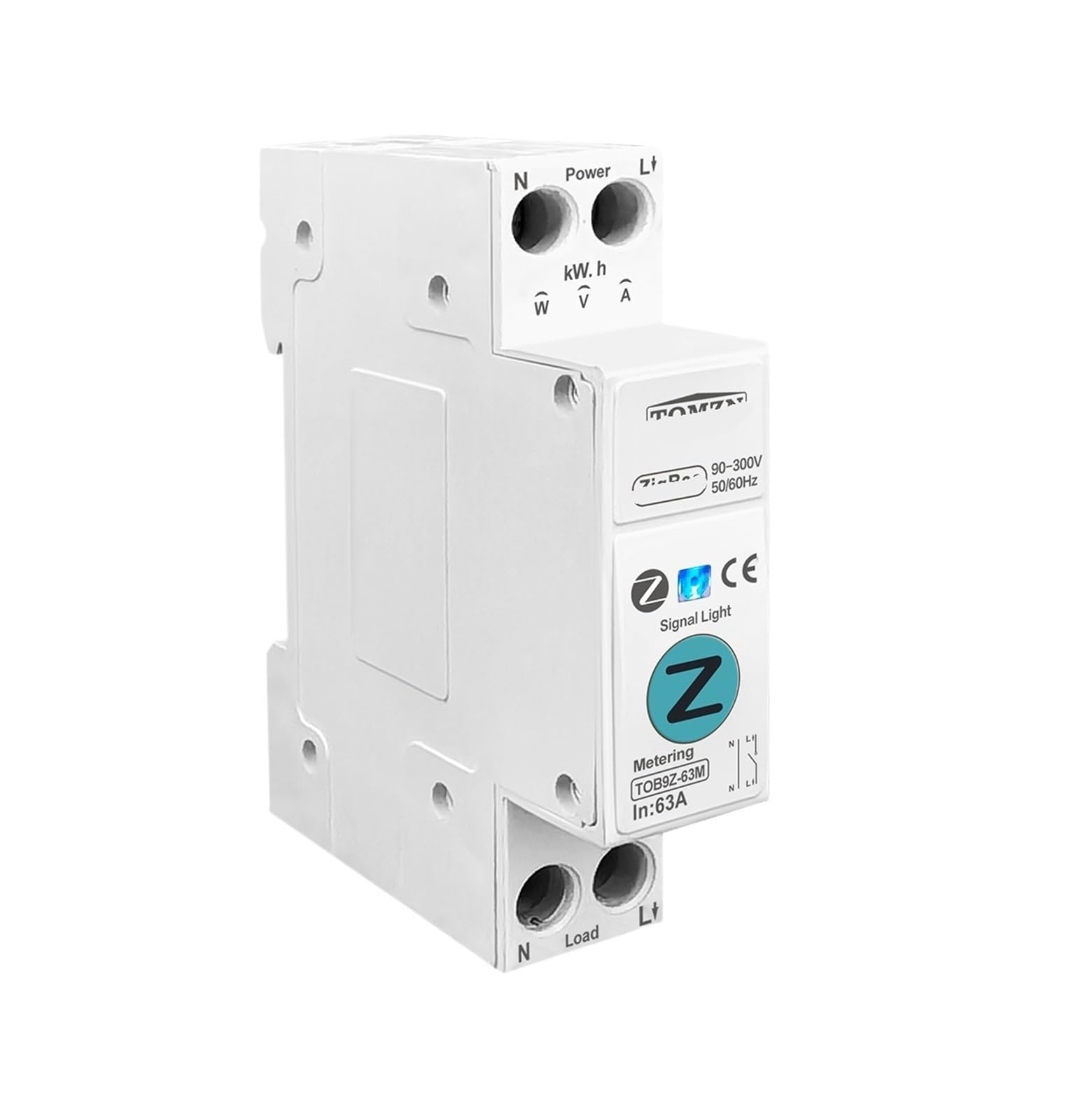 GVBAEPIEO TOB9Z-6 63A 1P+N Smart Switch Energy Meter kWh metering Monitoring Circuit Breaker Timer Relay(1-63a)
