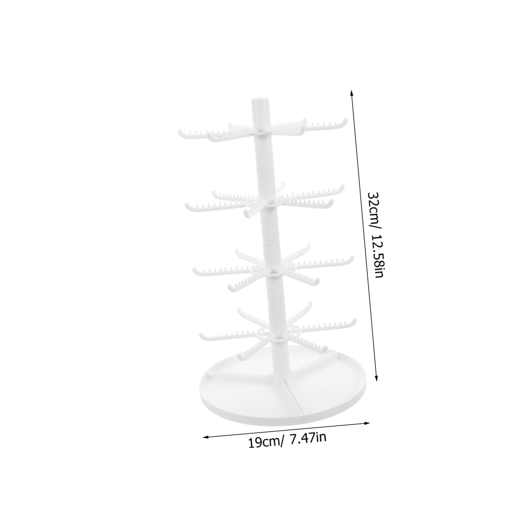 LABRIMP Espositore per Orecchini ad Albero Multistrato Bianco in Plastico | Organizer Gioielli per Casa ed Esposizioni, Supporto per Gioielli Design Multiuso, Adatto a Chiavi