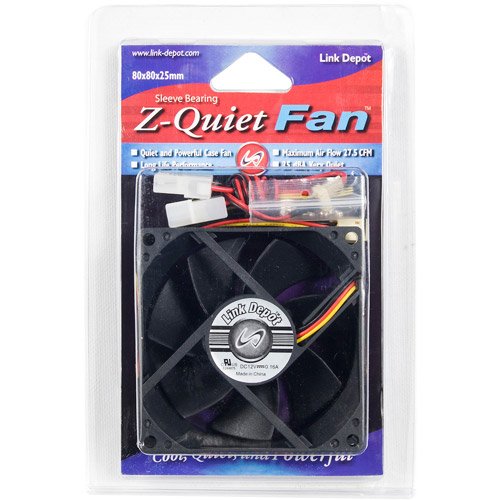 Link Depot Computer Case Fan FAN-80-BK, Black