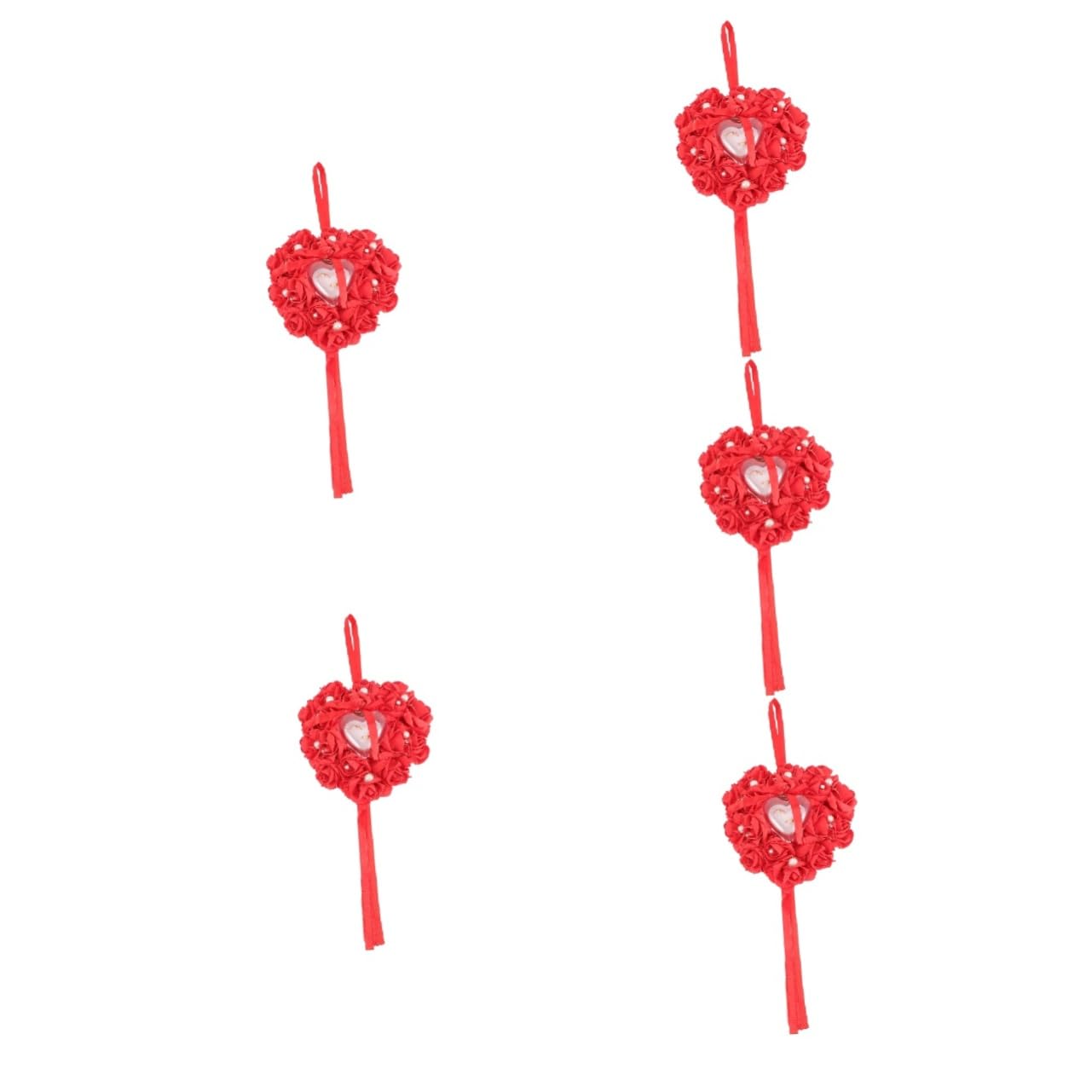 PACKOVE 5pièces Coussin De Mariage Cœur Avec Boîte à Anneau Élégante Accessoire Pour Cérémonies Et Propositions Romantiques
