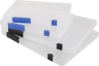4pcs File Storage Box Lid Portable Document Organizer for Office and Home Dual Buckle Design for Secure Paper Management Includes Small and Large
