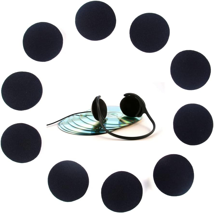 10Pcs 50mm Foam Ear Pads Headphone Pads Ear Cushions Foam Ear Bud Pad Replacement Sponge Covers