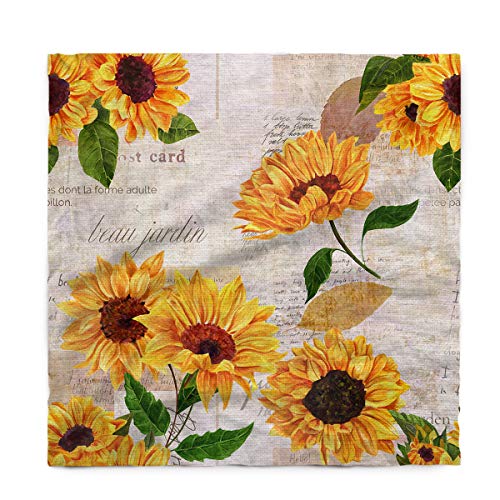 Rectangle Tablecloths for Kitchen Dinning Table Sunflower Newspaper Background Cotton Linen Table Cover for Holiday Dinner