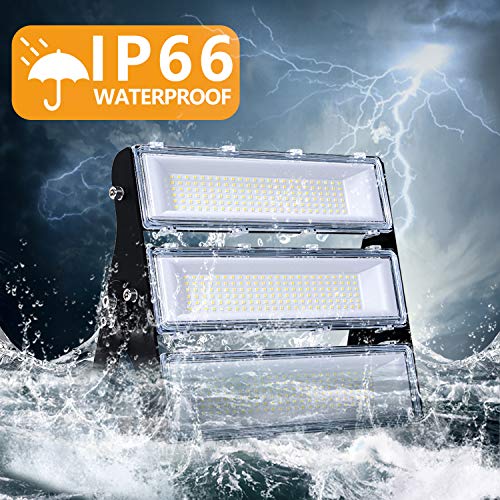150W LED Flood Light Outdoor , 14500lm 6000K Super Bright Yard Security Lights IP66 Waterproof Outdoor Work Lights,OSRAM LED Chips, Adjustable Heads, Great for Garden,Yard, Parking Lot（Updated） - Thumbnail 5