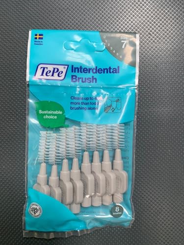 Brossettes interdentaires 1,3 mm TePe grises avec fil plastifié pour protéger les gencives