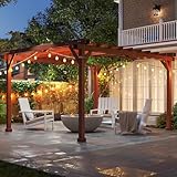 Outsunny 11' x 12.5' Outdoor Pergola, Wood Pergola Gazebo Grape Trellis with Stable Structure for Climbing Plant Support, Patio, Deck, Backyard, Lawn