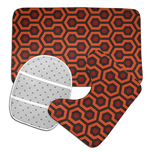 The Shining Overlook Hotel Badezimmer Teppich Bodenmatte 3-teiliges Set Waschbare Badezimmer Fußmatte U-förmige WC Vorleger O-Form Toilettendeckelbezug mit Vollgummirückseite – Bild 5