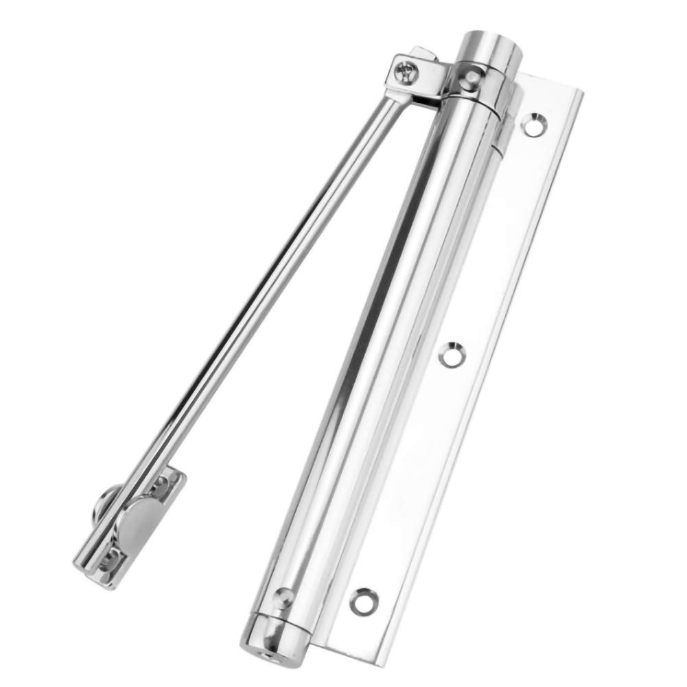 Ykmyxz Grey Door Closer, Single Spring Strength Adjustable Surface Mounted Stainless Steel Door Self-Closing Hinge Closers(Grey)