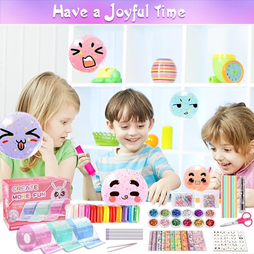 Nano Tape Bubble Kit für Kinder - 67 Pcs DIY Nano Tape Bubble Set, Squishy Spielzeug Bastelset, Super elastische Nano Klebebänder für Stressabbau und Spaß, Fidget Toys and Party Favors Geschenke