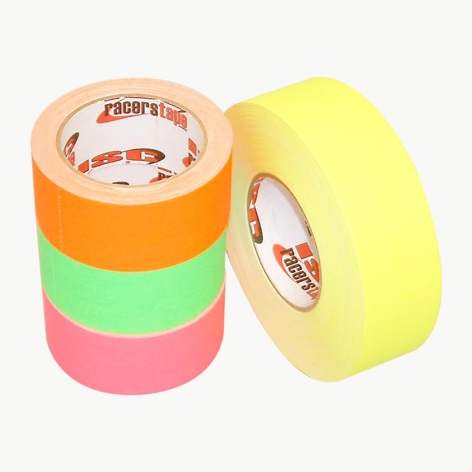 Miniatura 3 de ISC Racers Tape NEON DULL-FINISH/YEL210 ISC Cinta de corredor con acabado mate neón de 2" x 30 pies, amarillo fluorescente