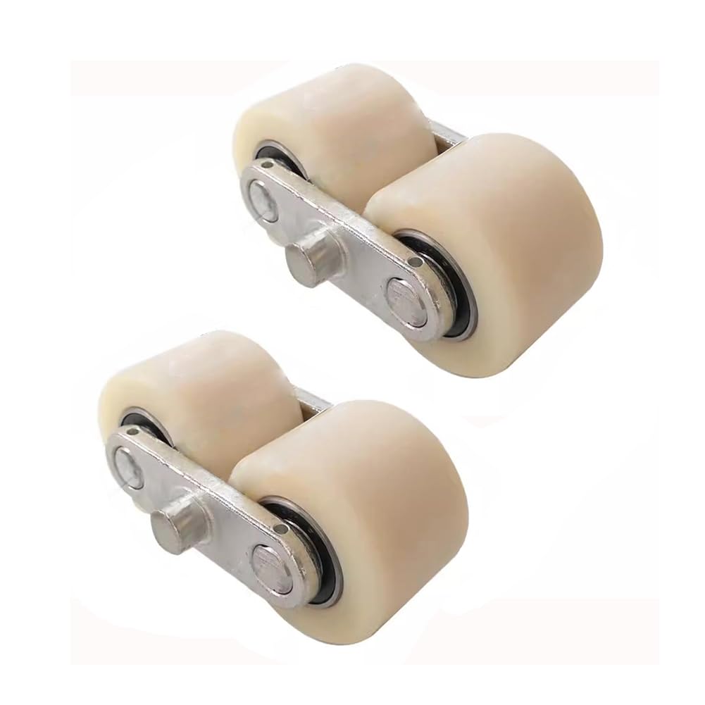 Nylon chargé, Lot de 2 Roues de transpalette, Plusieurs Tailles, 800 kg, Double roulement, Nylon(80x70mm)
