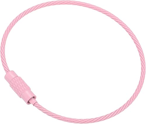 Miniatura 9 de PATIKIL Cable de llavero de alambre, lazo de llavero de acero titanio para senderismo al aire libre