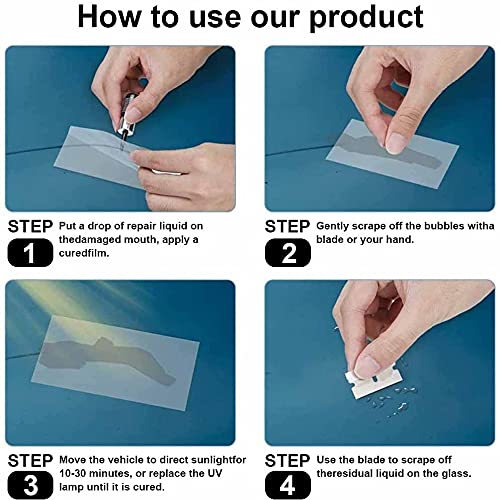 Zecurate Windshield Crack Repair Kit Car Windscreen Chip Repair Tool