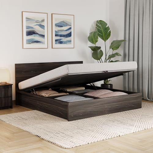 Image of Wakefit Bed | 3 Yr Warranty | King Size Bed, Comes with Hydraulic Storage, Noise-Free, Density: 680-750 kg /m, Termite & Borer Resistant, Fits Mattresses Up to 8 inches (Centaur 78x72- Wyoming Maple)