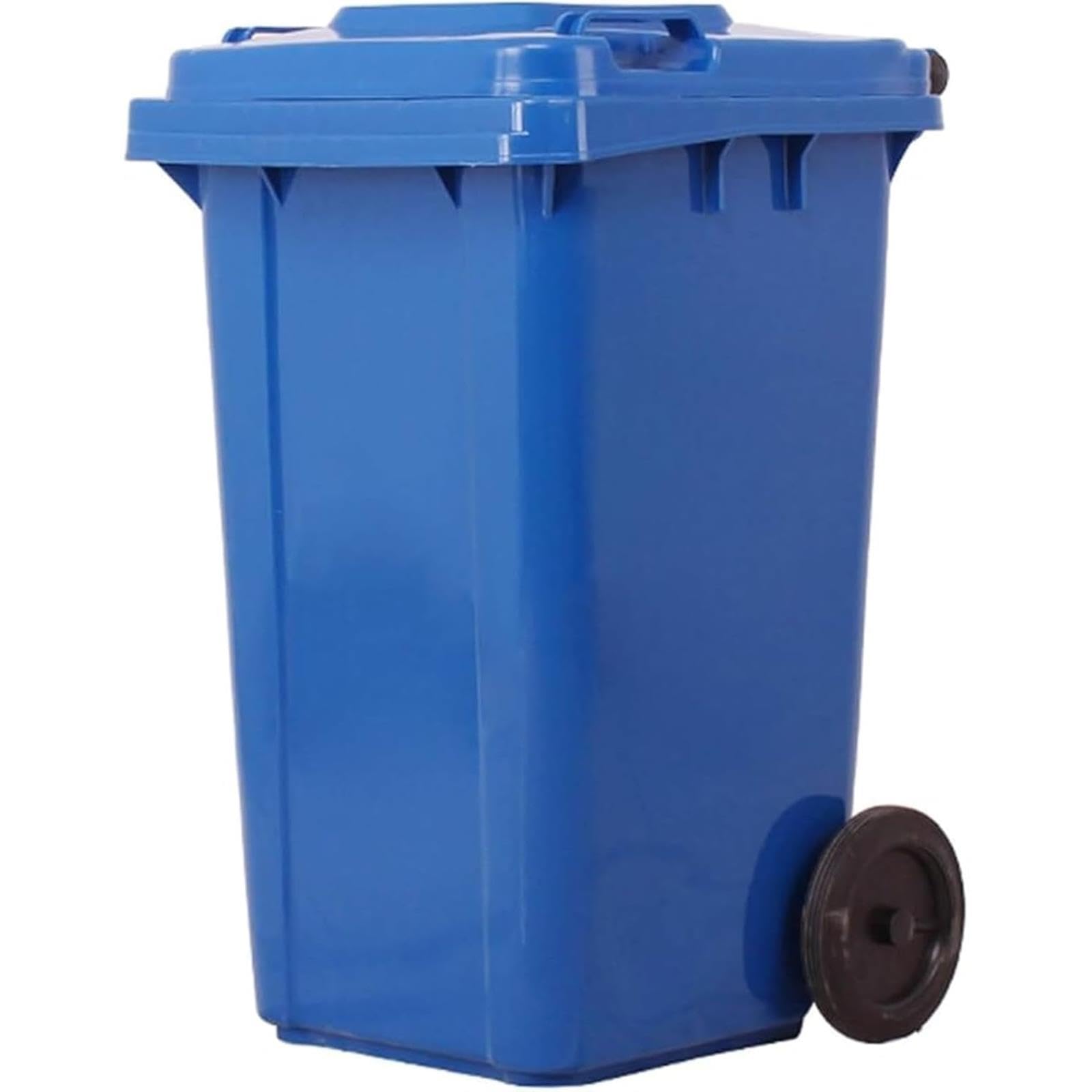 VITIWEDTY Outdoor Trash Can with Lid, Large Capacity Plastic Garbage Bin for Home and Commercial Use (Blue 100L)