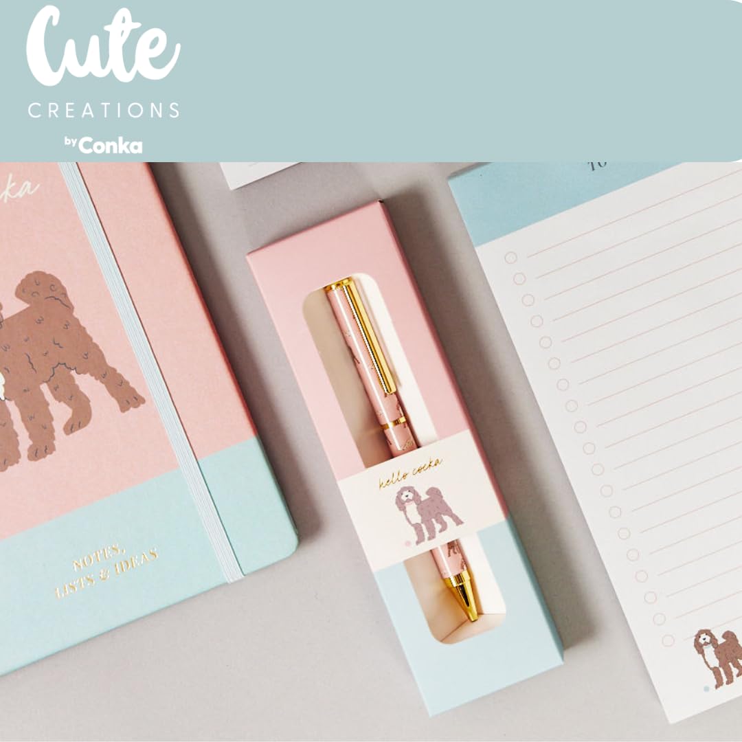P Dot Wolf Cute Creations Cockapoo Dog Pen - Premium Black Writing Pen with Adorable Cockapoo Design in Gift Box with Gold Accents - Image 3