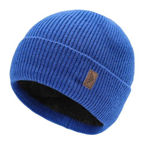Beanies Hats Men,Lined Warm Knit Fleece Skull Cap,Winter Hat for Hunting Cycling Outdoor Cold Weather