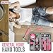 Hi-Spec Tool Set 25pc Pink Household DIY Tool Kit for Women. Small Mini Tool Box Set of Starter Basic Ladies Tools
