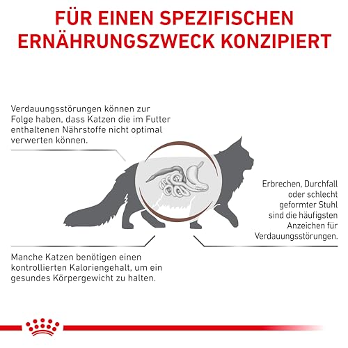 Royal Canin Veterinary Gastrointestinal Moderate Calorie | 4 kg | Trockenfutter für Katzen | Kann unterstützend bei gastrointestinalen Erkrankungen helfen | Hohe Akzeptanz