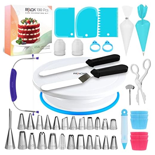 RFAQK 1, Ensemble d'ustensiles pour décorations de gâteaux, Argent, 1