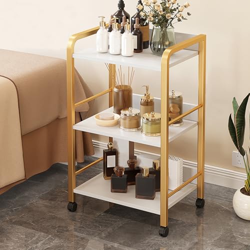 Carro de Herramientas rodante de 3 Niveles - Almacenamiento móvil para baño, Oficina y Taller. Fácil Montaje. Estantes versátiles. Multiusos. Resistente.