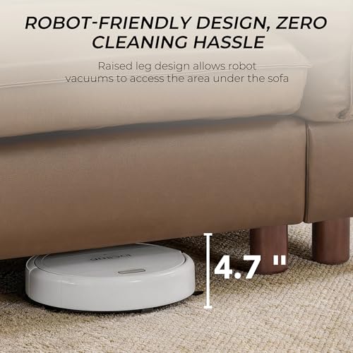 Image of CHITA 127 inch Leather Super Large Sectional Couches for Living Room, Modular Sectional Sofa, Premium Genuine Leather Sofa, Down Filled, High Density Foam, Real Leather in Coffee Brown, 4 Seat L Shaped