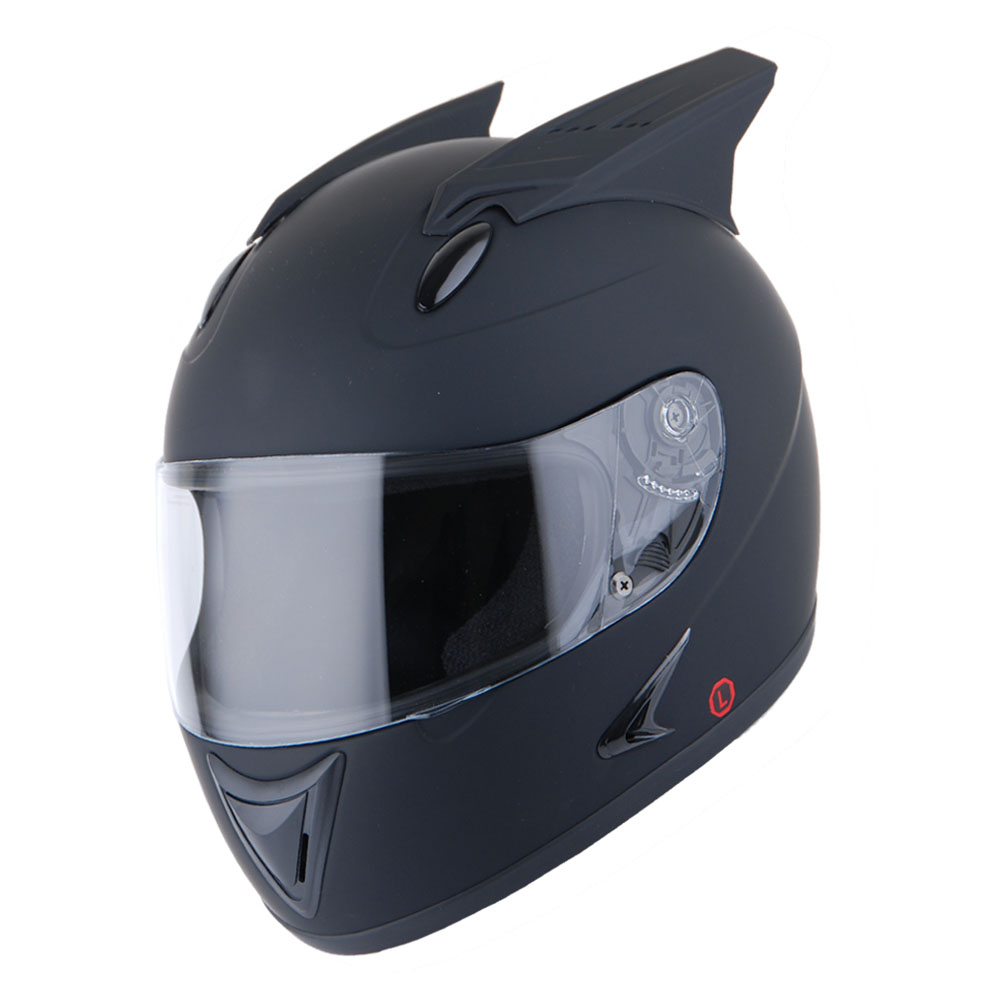 Amazon.com: 1Storm Motorcycle Bike Full Face Helmet Horn Wing Matt Black :  Automotive