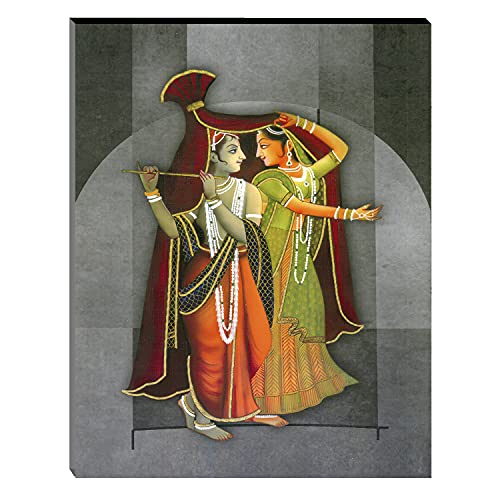 Image of Indianara Set of 3 Radha Krishna MDF Art Painting (0933FL) without glass 4.5 X 12, 9 X 12, 4.5 X 12 INCH