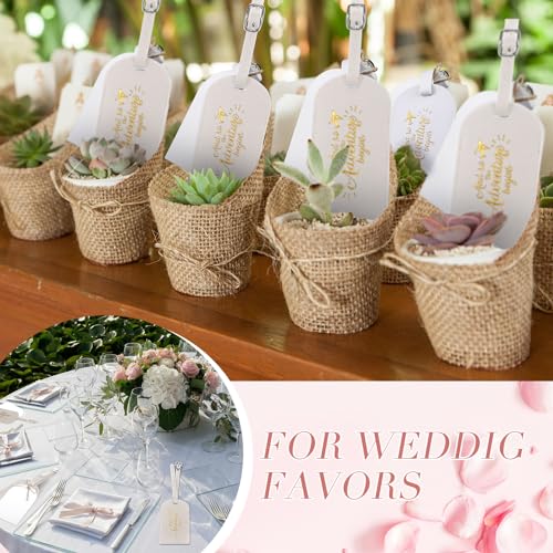 Image of Amylove Bulk Luggage Tags Wedding Favors Adventure Begins Luggage Tags for Guests Travel Tag for Suitcase Bridal Gift 24 Pack