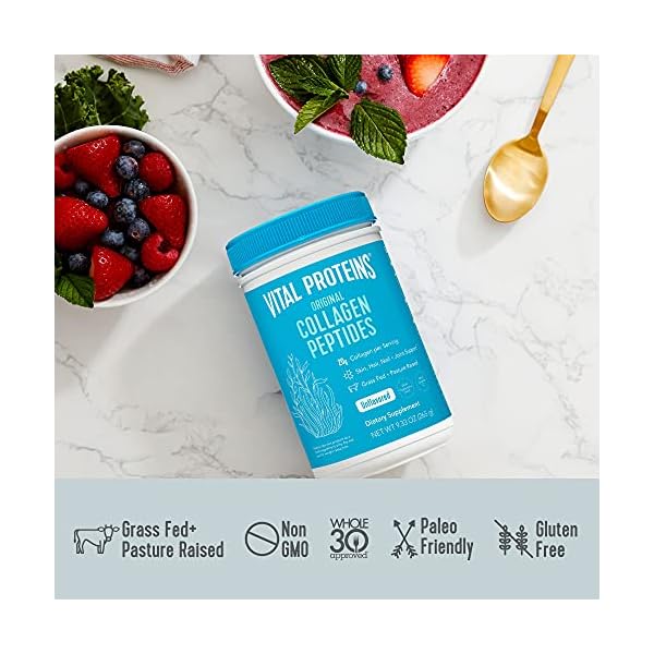 Vital-Proteins-Collagen-Peptides-Powder-Supplement-Type-I-III-20g-per-Serving-Unflavored-10-oz Vital Proteins Collagen Peptides Powder, with Hyaluronic Acid and Vitamin C, Unflavored, 9.33 Ounce