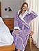 LOCIIXAT Womens Winter Soft Fuzzy Housecoat Sherpa Plush Fleece Robe with Hood, Violet M