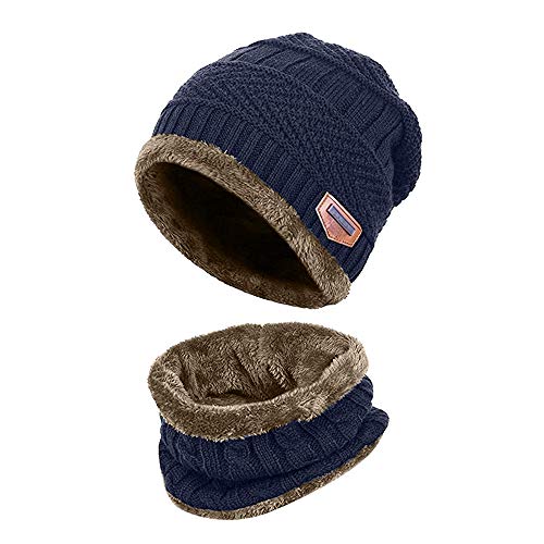 ayamaya Winter Beanie Hat Scarf Set Warm Knit Skull Cap for Men Women