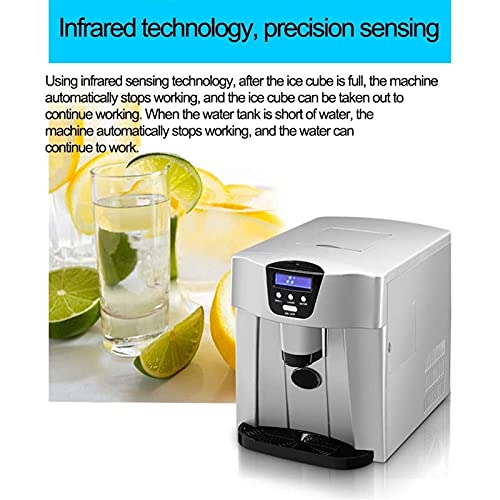 Fabricadora de hielo de mostrador: produce 9 cubos de hielo en 6 minutos, 15-20 kg por 24 horas, tanque de agua de 1,1 L, máquina portátil con pantalla LED para hogar y fiestas miniatura 5