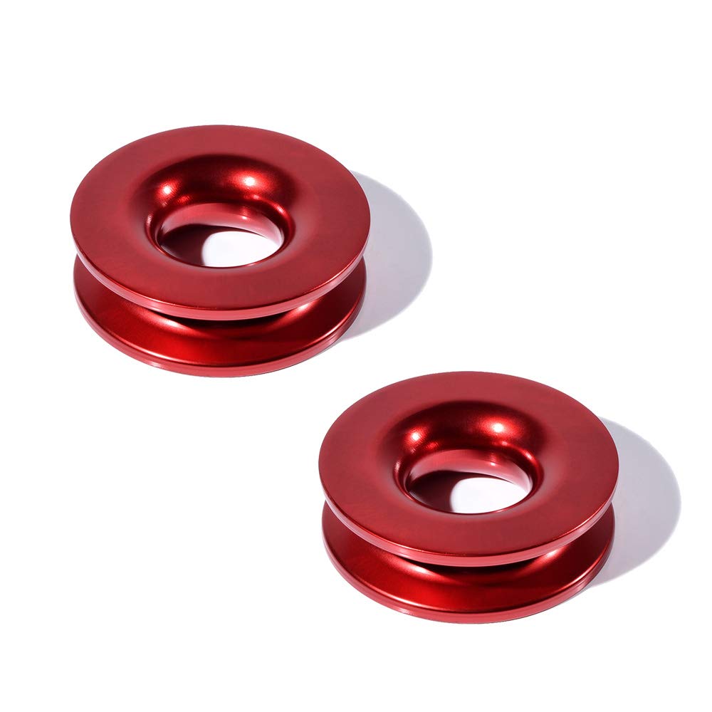 Astra Depot USA AstraDepot Towing Winch Snatch Recovery Ring 41000lbs for 12inch Soft Shackle Kit Tree Straps ATV UTV SUV Truck Off-Road 4X4 2X, Red