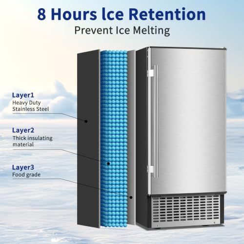 Image of 100LBS /24H Undercounter Ice Maker Machine with 30LBS Storage Bin