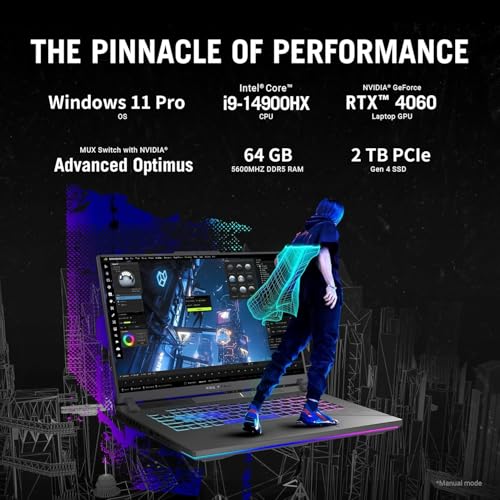 ROG Strix G16 Gaming Laptop, NVIDIA RTX 4060, Intel i9-14900HX, 16" ROG Nebula 16:10 QHD 240Hz, WiFi 6E, BT 5.3, 64 GB DDR5, 2 TB SSD, Windows 11 Pro, Office Pro Lifetime - Notebook - Immagine 1
