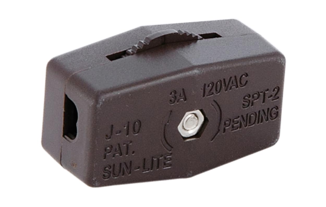 B&P Lamp Brown Inline Rotary Cord Switch for 18/2 SPT-2 Lamp Cord