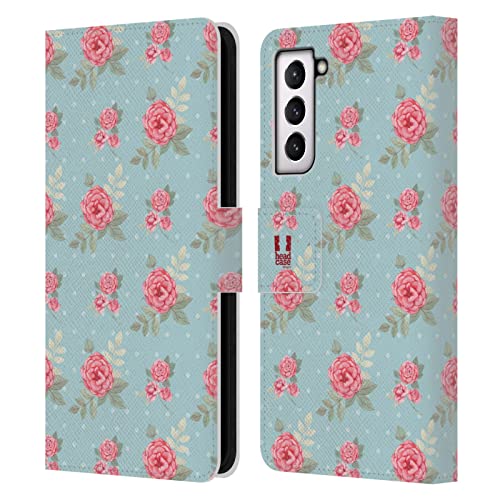 Modèles de rose nostalgiques étui portefeuille cuir Samsung Galaxy S21 FE 5G antichoc élégant
