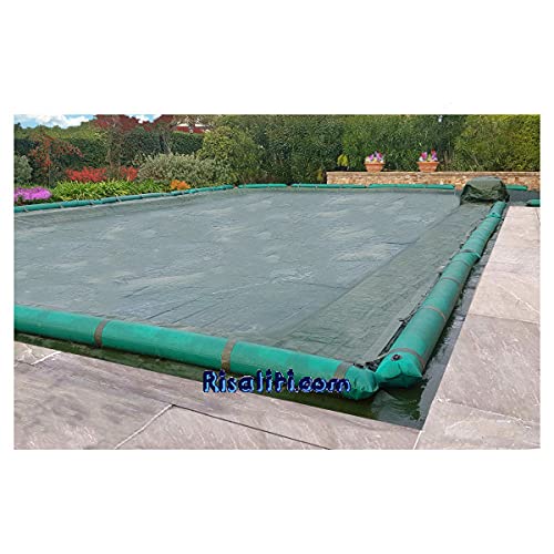 Copertura Invernale CopriPool Max con tubolari per Piscina 12x6 Dimensioni 13,5x7,5 m; 240 gr/mq