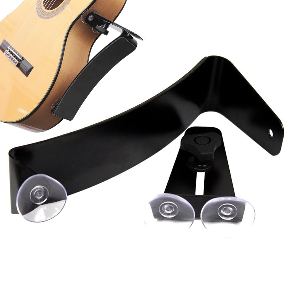 Fituenly Aluminum Classical Guitar Stand, Adjustable Guitar Support with Suction Cup, Ergonomic Footrest for Musicians, Musical Instrument Accessories