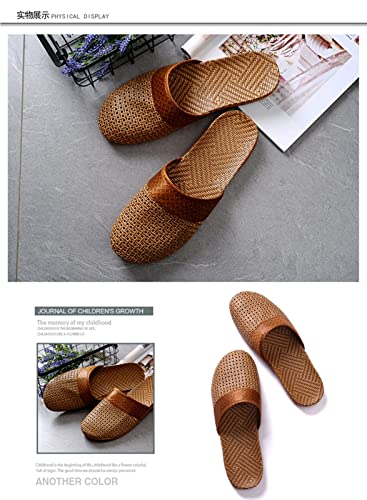 Image of AYGJKIE Flax Tatami Slippers No Slip Indoor Slippers Closed Toe Non Skid Rubber Soles-Breathable and Sweat-wicking Summer Slide Sandals
