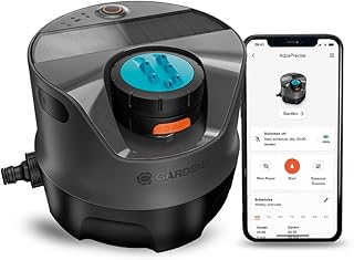 Gardena AquaPrecise Bewässerungssystem für Rasenflächen bis zu 320 m²: solarbetrieben, gleichmäßige Wasserverteilung, für jede Gartenform, Bluetooth, einfache Installation (16000-20)