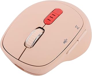AI Voice Wireless Mouse, Built in Mic, ChatGPT Transcription, 152 Languages Translation, Adjustable DPI, Silent Ergonomic Rechargeable Mouse for Office Laptop (Light Pink)