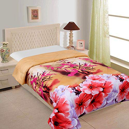 Image of Cozyland Floral Polycotton Double Reversible AC Comforter (mahroon, Double, Solid)
