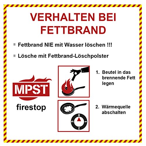 MPST Fettbrand-Löschpolster 2er-Pack Feuerlöscher Brandklasse F Neuentwicklung für Fettbrände in Pfanne Topf Fritteuse im Haushalt - Brandschutz in der Küche - Image 6