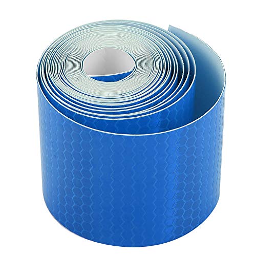 Rollo de Cinta Adhesiva de Seguridad Reflectante, Cinta Duradera sin Residuos para Remolques, Automóviles, Bicicletas, Ideal para Visibilidad Nocturna, Material de PVC, 5 Cm X (BLUE)
