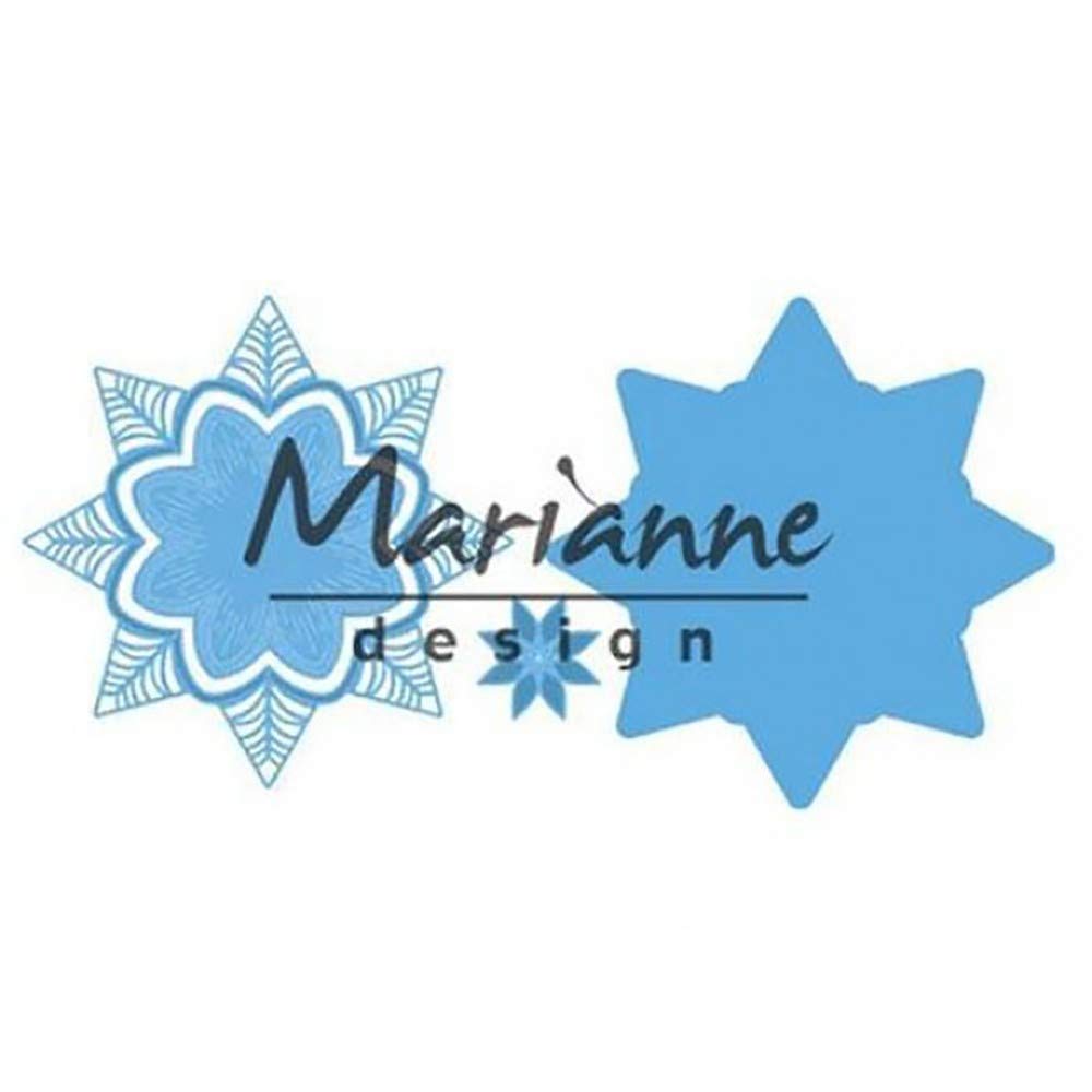 Marianne Design Creatables Petra's Botanical Star for Die Cutting and Embossing Paper Crafts, metal, Light Blue, Diameter 3,5